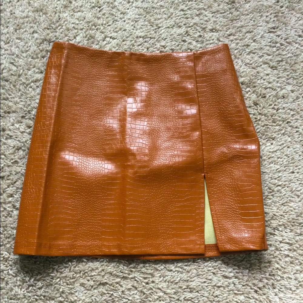 Flame In Your Heart Croc Mini Skirt